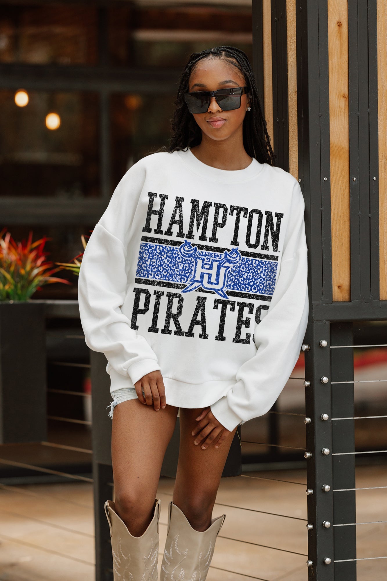 HAMPTON PIRATES FAIR CATCH PREMIUM FLEECE DROP SHOULDER CREWNECK PULLOVER