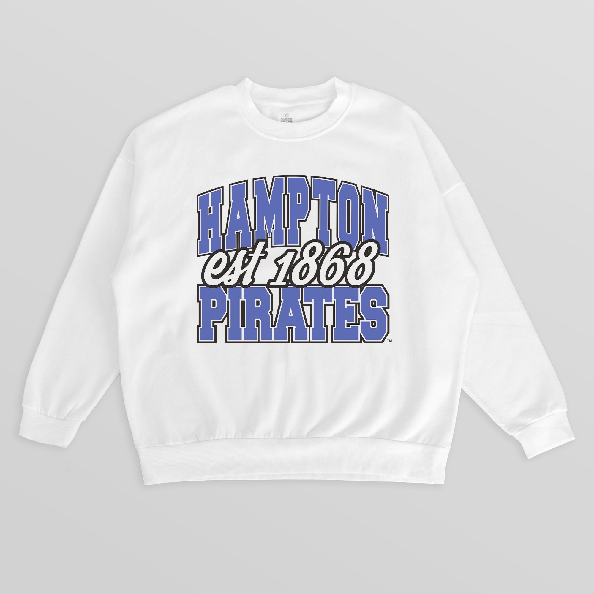 HAMPTON PIRATES FADED FORMATION PREMIUM FLEECE DROP SHOULDER CREWNECK PULLOVER