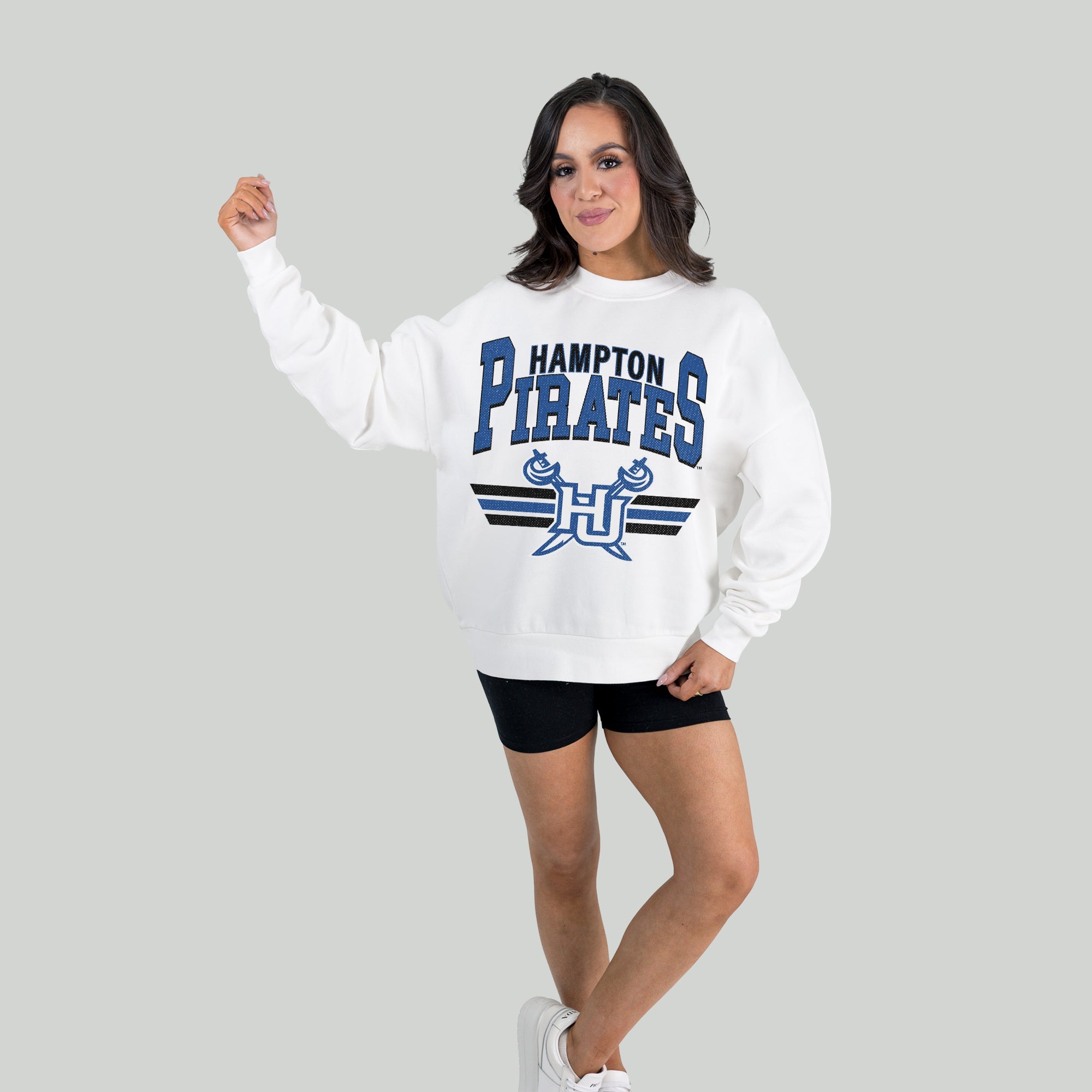 HAMPTON PIRATES SWIFT STRIKE PREMIUM FLEECE DROP SHOULDER CREWNECK PULLOVER