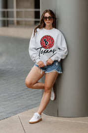 HOUSTON TEXANS GOING WILD PREMIUM FLEECE DROP SHOULDER CREWNECK PULLOVER