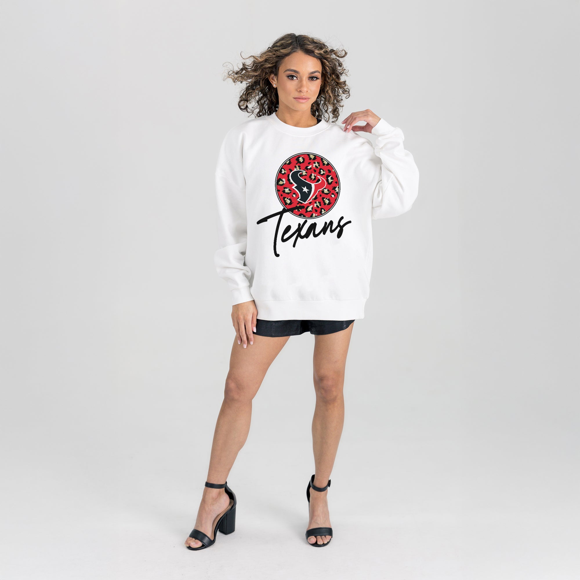HOUSTON TEXANS WILD BREAKTHROUGH PREMIUM FLEECE CREWNECK PULLOVER