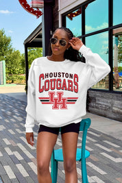 HOUSTON COUGARS SWIFT STRIKE PREMIUM FLEECE DROP SHOULDER CREWNECK PULLOVER
