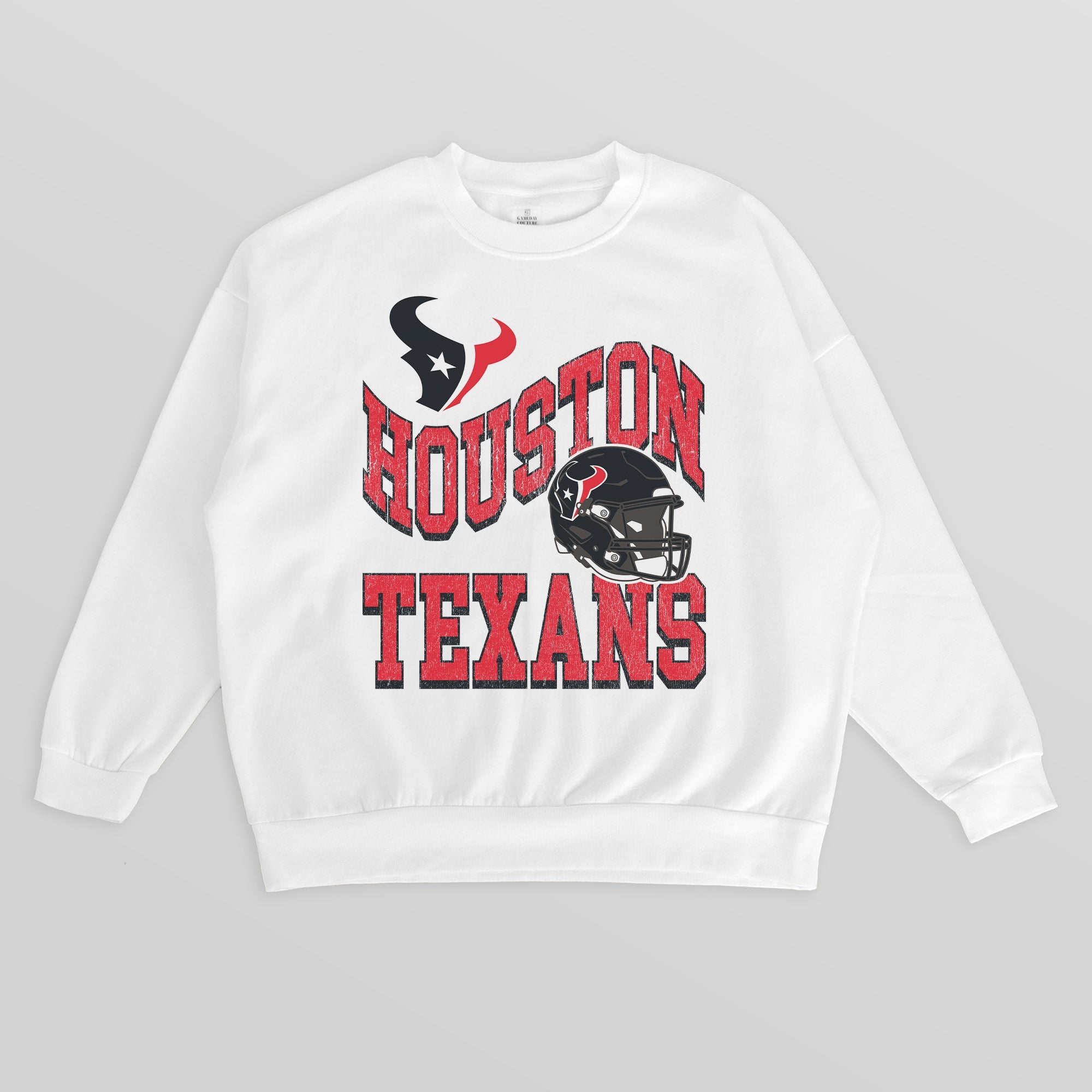 HOUSTON TEXANS HARD EARNED PREMIUM FLEECE CREWNECK PULLOVER