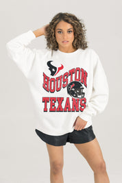 HOUSTON TEXANS HARD EARNED PREMIUM FLEECE CREWNECK PULLOVER
