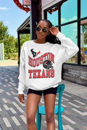 HOUSTON TEXANS HARD EARNED PREMIUM FLEECE CREWNECK PULLOVER