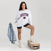 HOUSTON TEXANS TRADITION REFINED PREMIUM FLEECE CREWNECK PULLOVER