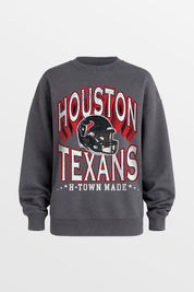 HOUSTON TEXANS STAY COOL PREMIUM FLEECE CREWNECK PULLOVER BY RANDI MAHOMES