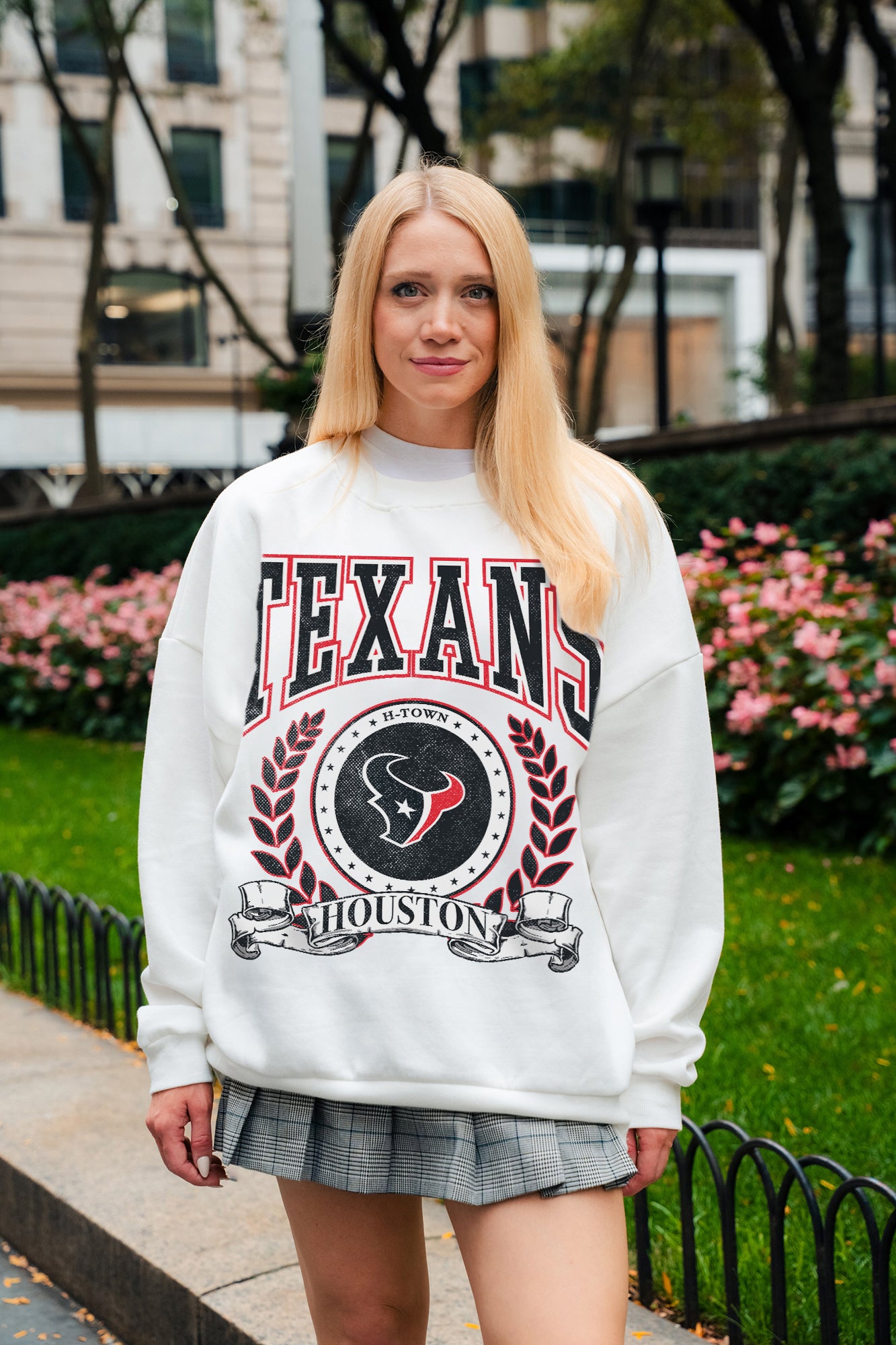HOUSTON TEXANS STAY COOL PREMIUM FLEECE CREWNECK PULLOVER