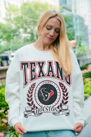 HOUSTON TEXANS STAY COOL PREMIUM FLEECE CREWNECK PULLOVER