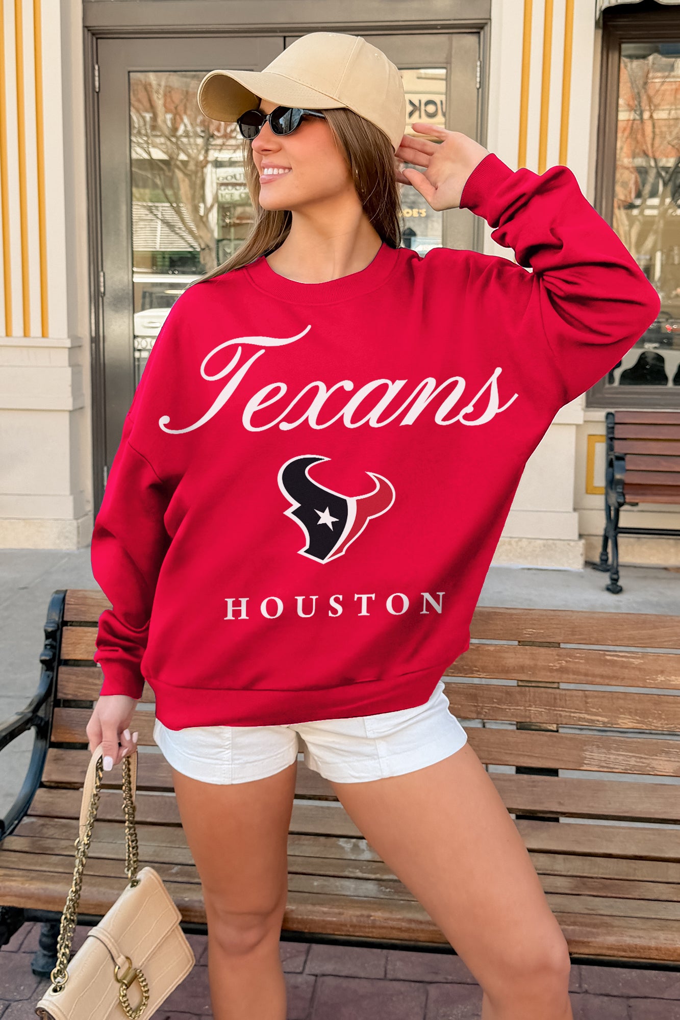 HOUSTON TEXANS LEGACY CLUB PREMIUM FLEECE CREWNECK PULLOVER