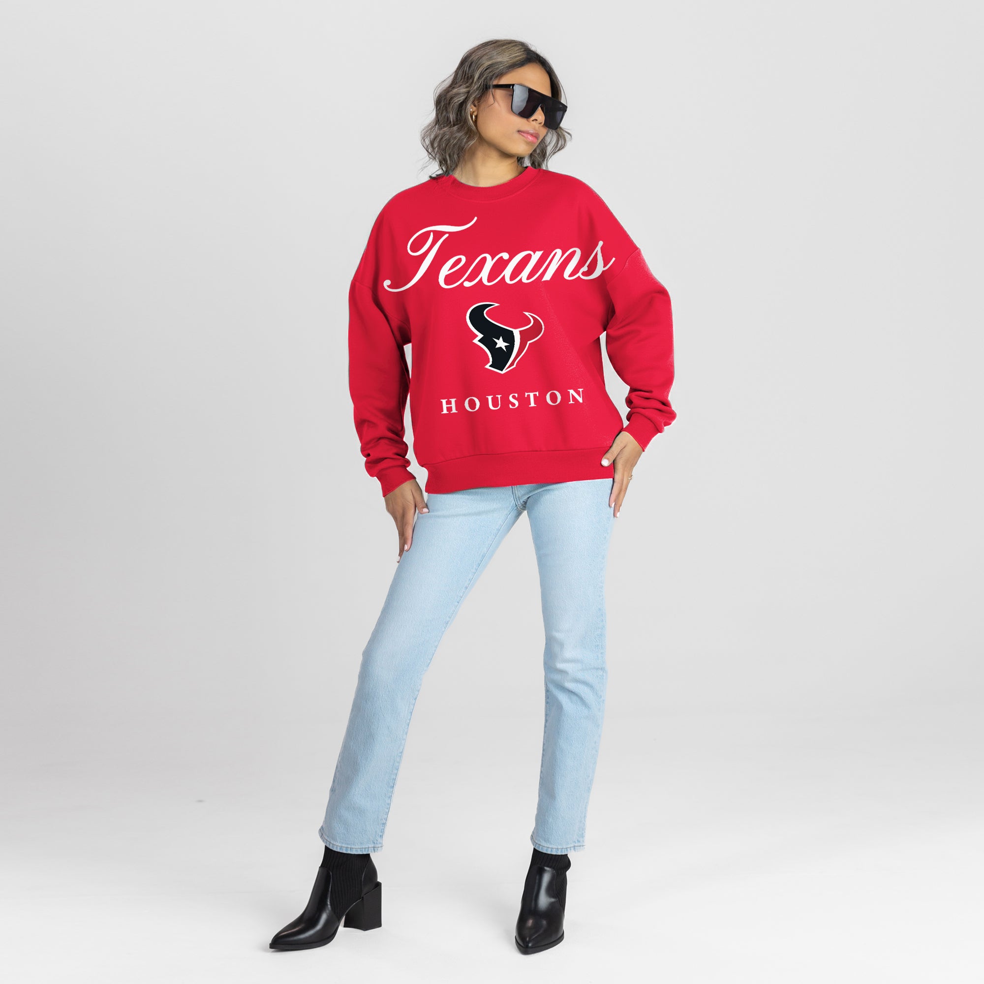 HOUSTON TEXANS LEGACY CLUB PREMIUM FLEECE CREWNECK PULLOVER