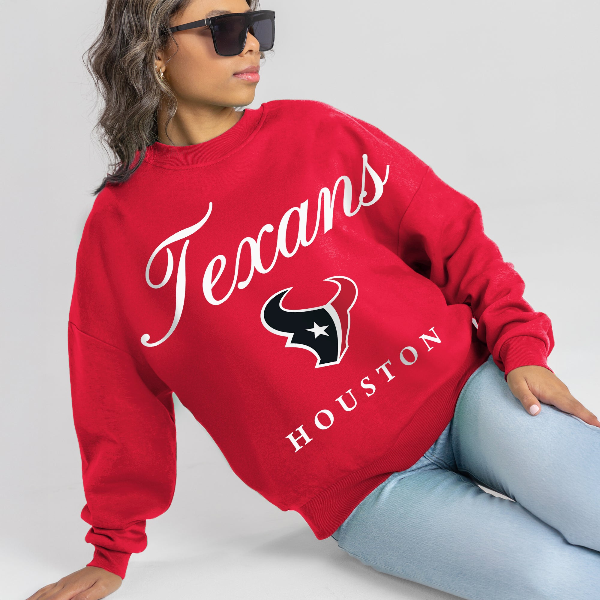 HOUSTON TEXANS LEGACY CLUB PREMIUM FLEECE CREWNECK PULLOVER