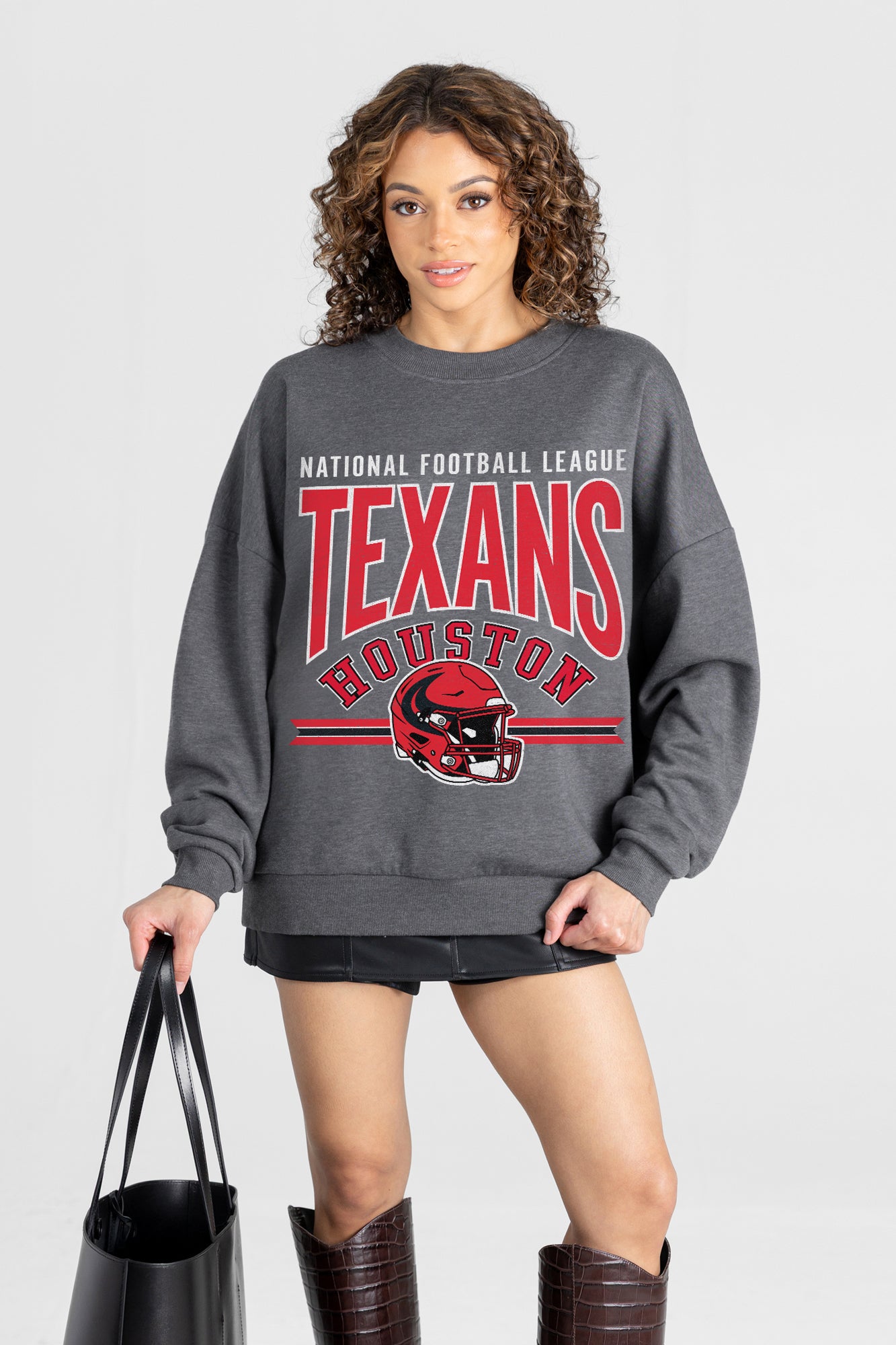 HOUSTON TEXANS KICKOFF CLASSIC PREMIUM FLEECE DROP SHOULDER CREWNECK PULLOVER