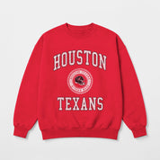 HOUSTON TEXANS PRIME PLAY PREMIUM FLEECE DROP SHOULDER CREWNECK PULLOVER