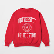 HOUSTON COUGARS PRIME PLAY PREMIUM FLEECE DROP SHOULDER CREWNECK PULLOVER