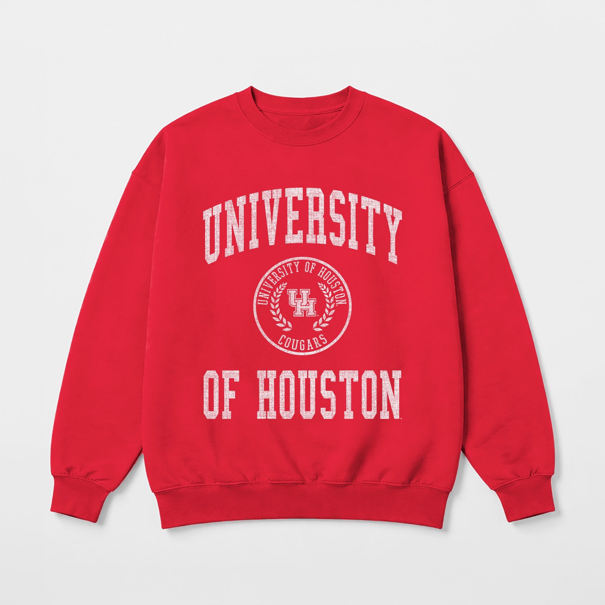 HOUSTON COUGARS PRIME PLAY PREMIUM FLEECE DROP SHOULDER CREWNECK PULLOVER