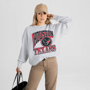 HOUSTON TEXANS GAME ON PREMIUM FLEECE DROP SHOULDER CREWNECK PULLOVER