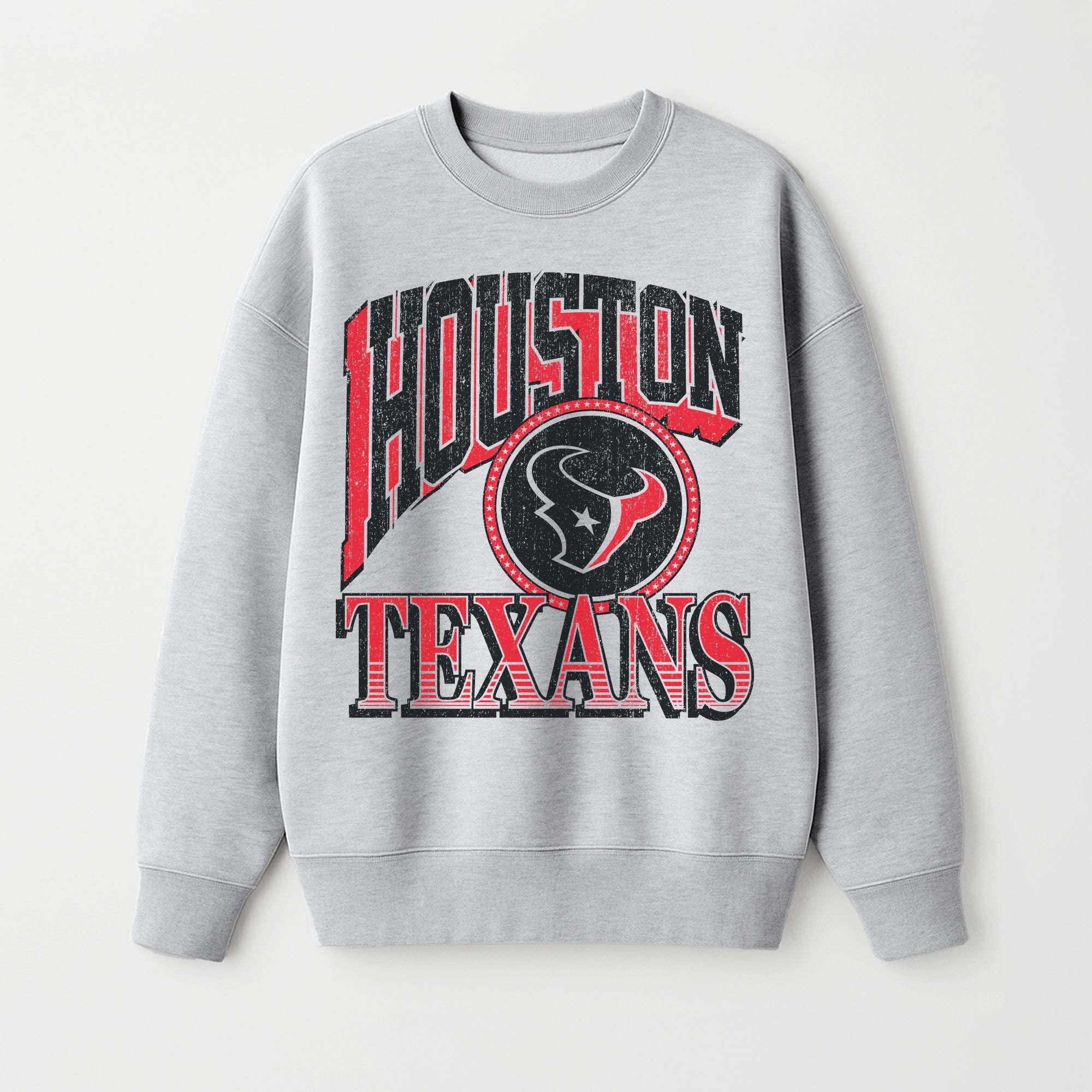 HOUSTON TEXANS GAME ON PREMIUM FLEECE DROP SHOULDER CREWNECK PULLOVER