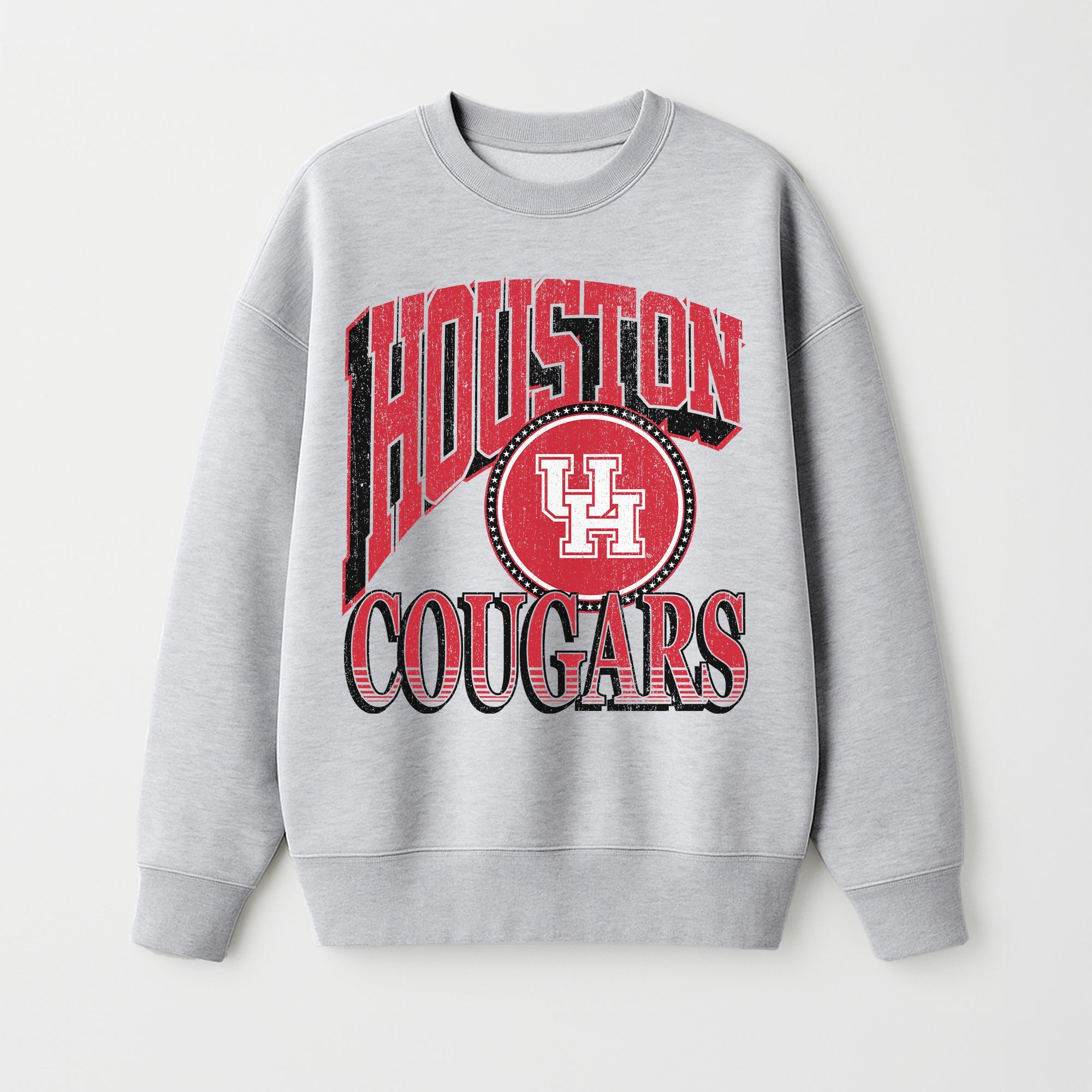 HOUSTON COUGARS GAME ON PREMIUM FLEECE DROP SHOULDER CREWNECK PULLOVER