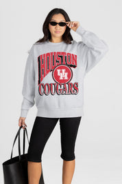 HOUSTON COUGARS GAME ON PREMIUM FLEECE DROP SHOULDER CREWNECK PULLOVER