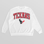 HOUSTON TEXANS SWEET PLAY PREMIUM FLEECE DROP SHOULDER CREWNECK PULLOVER