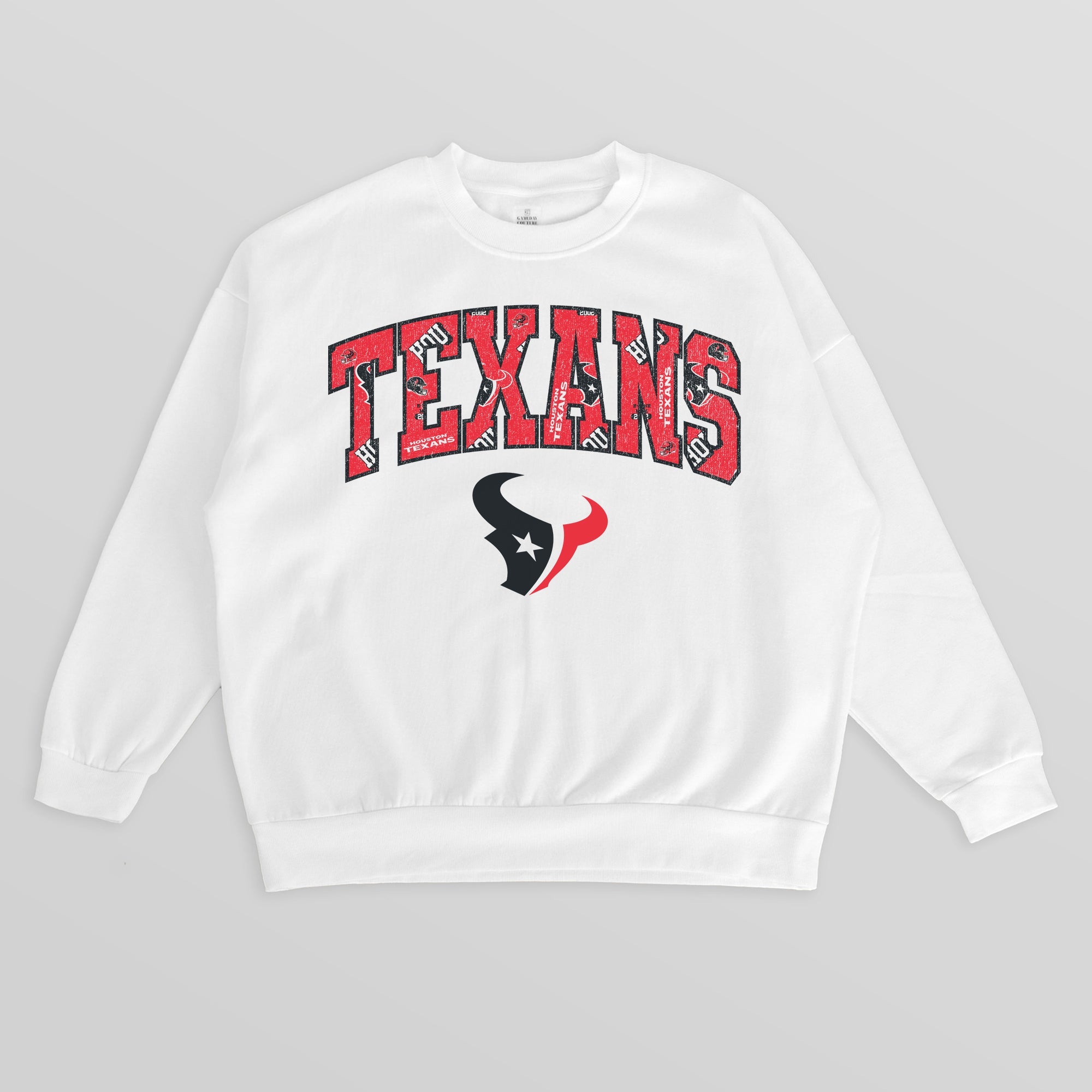 HOUSTON TEXANS SWEET PLAY PREMIUM FLEECE DROP SHOULDER CREWNECK PULLOVER