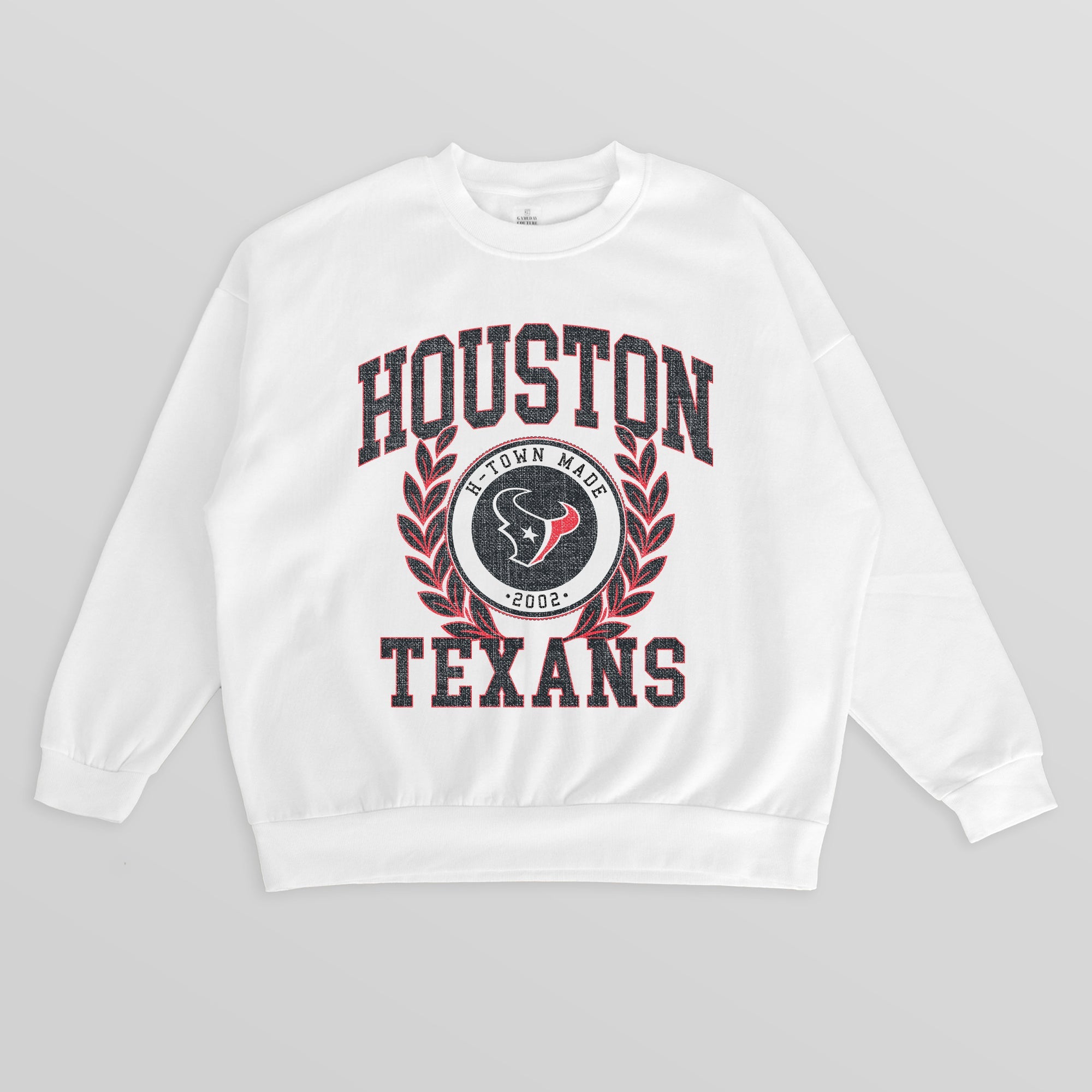 HOUSTON TEXANS GOLD STANDARD PREMIUM FLEECE DROP SHOULDER CREWNECK PULLOVER