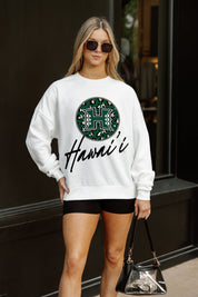 HAWAII RAINBOW WARRIORS WILD BREAKTHROUGH PREMIUM FLEECE CREWNECK PULLOVER