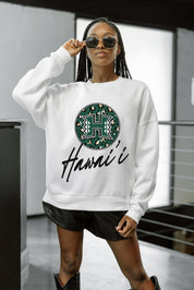 HAWAII RAINBOW WARRIORS WILD BREAKTHROUGH PREMIUM FLEECE CREWNECK PULLOVER