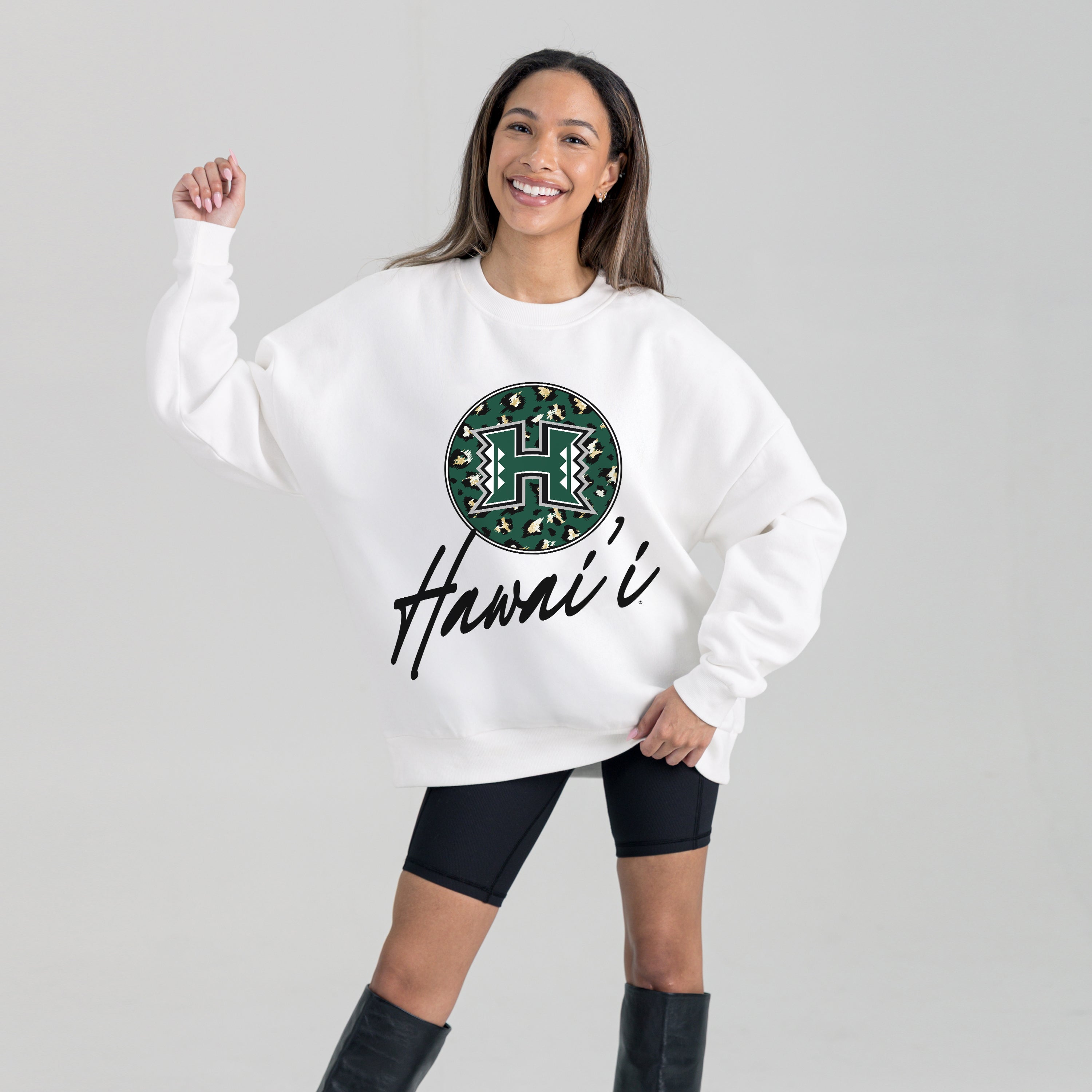 HAWAII RAINBOW WARRIORS WILD BREAKTHROUGH PREMIUM FLEECE CREWNECK PULLOVER