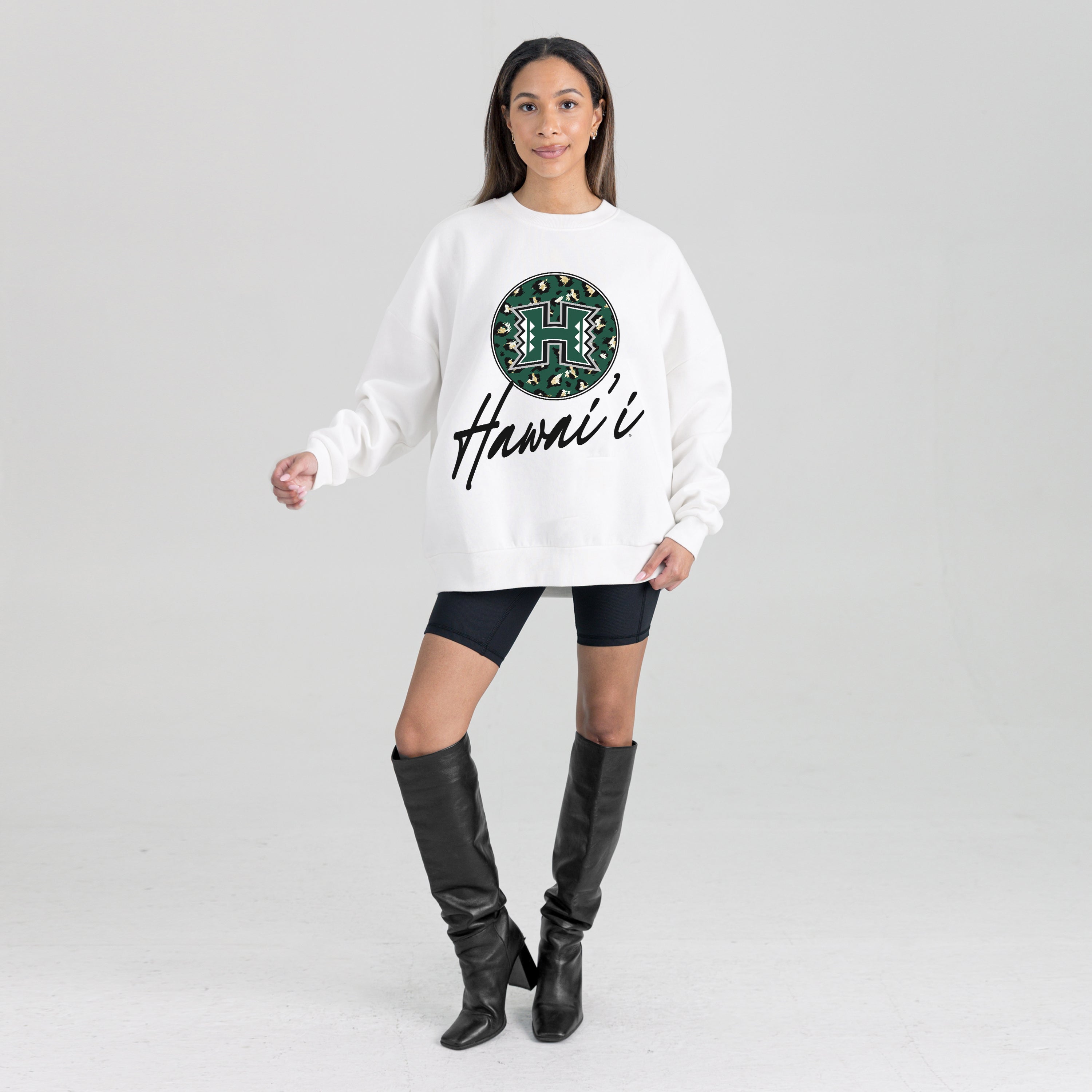 HAWAII RAINBOW WARRIORS WILD BREAKTHROUGH PREMIUM FLEECE CREWNECK PULLOVER
