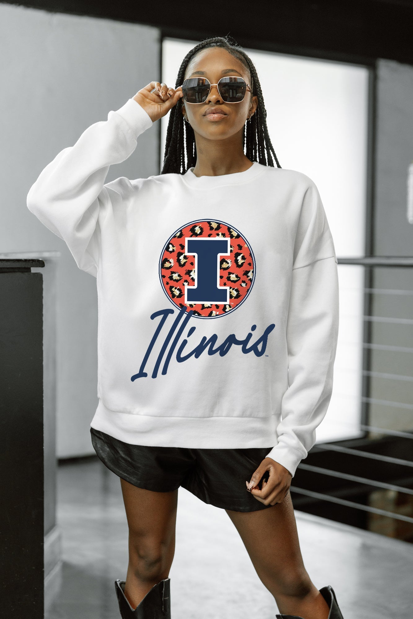 ILLINOIS FIGHTING ILLINI WILD BREAKTHROUGH PREMIUM FLEECE CREWNECK PULLOVER