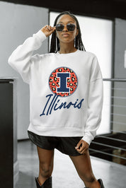 ILLINOIS FIGHTING ILLINI WILD BREAKTHROUGH PREMIUM FLEECE CREWNECK PULLOVER