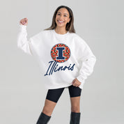 ILLINOIS FIGHTING ILLINI WILD BREAKTHROUGH PREMIUM FLEECE CREWNECK PULLOVER