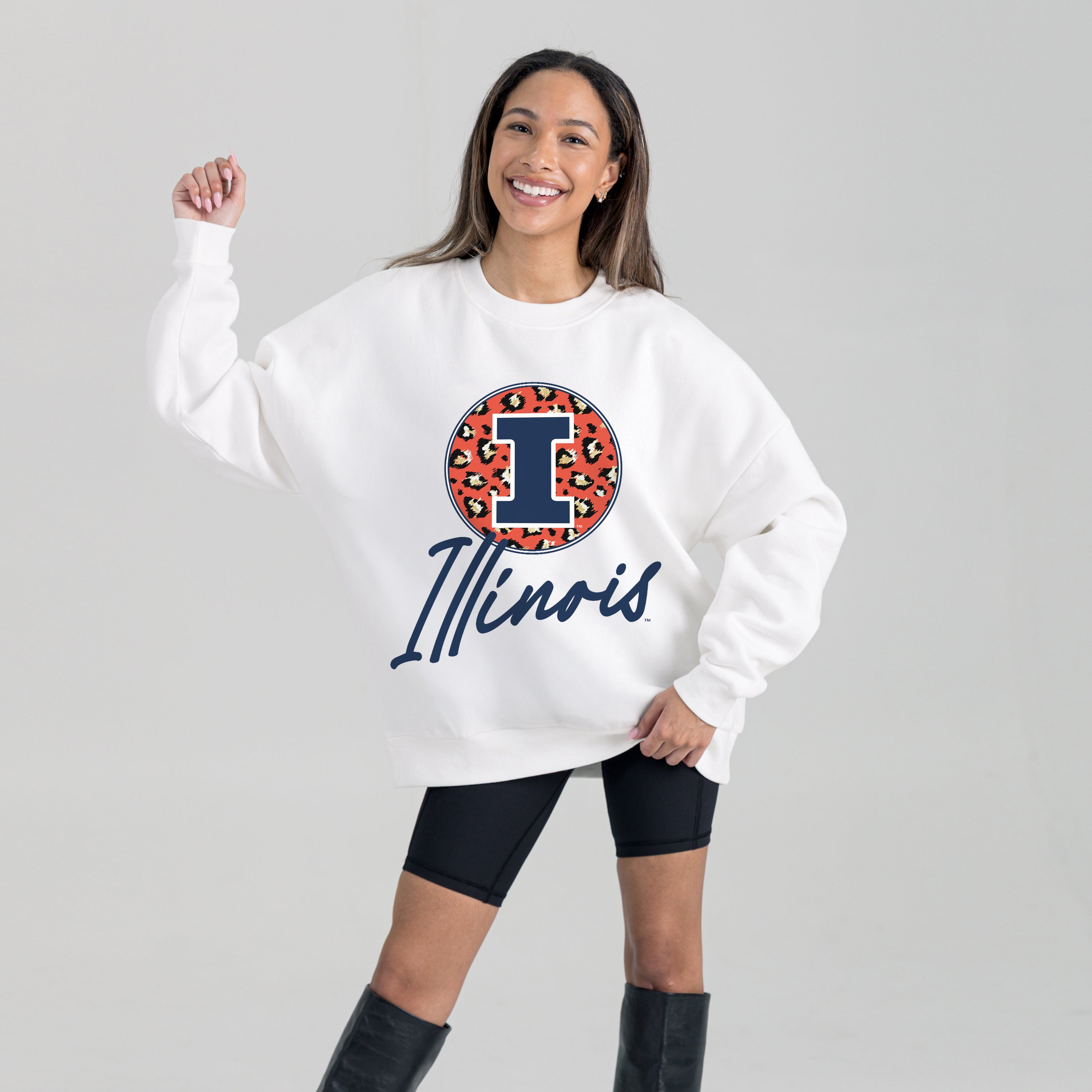 ILLINOIS FIGHTING ILLINI WILD BREAKTHROUGH PREMIUM FLEECE CREWNECK PULLOVER