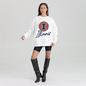 ILLINOIS FIGHTING ILLINI WILD BREAKTHROUGH PREMIUM FLEECE CREWNECK PULLOVER