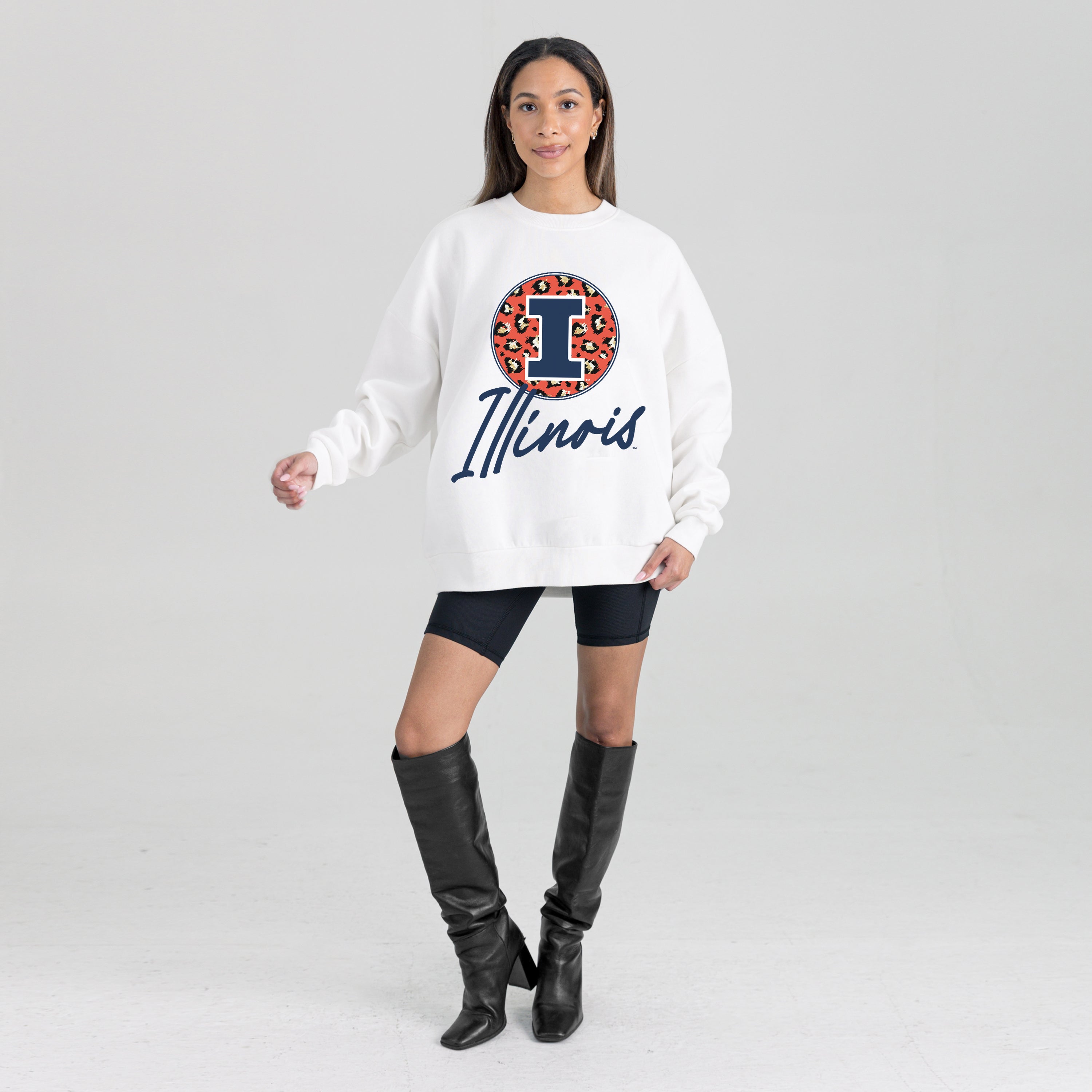 ILLINOIS FIGHTING ILLINI WILD BREAKTHROUGH PREMIUM FLEECE CREWNECK PULLOVER