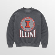 ILLINOIS FIGHTING ILLINI SATURDAY SEAL PREMIUM FLEECE DROP SHOULDER CREWNECK PULLOVER