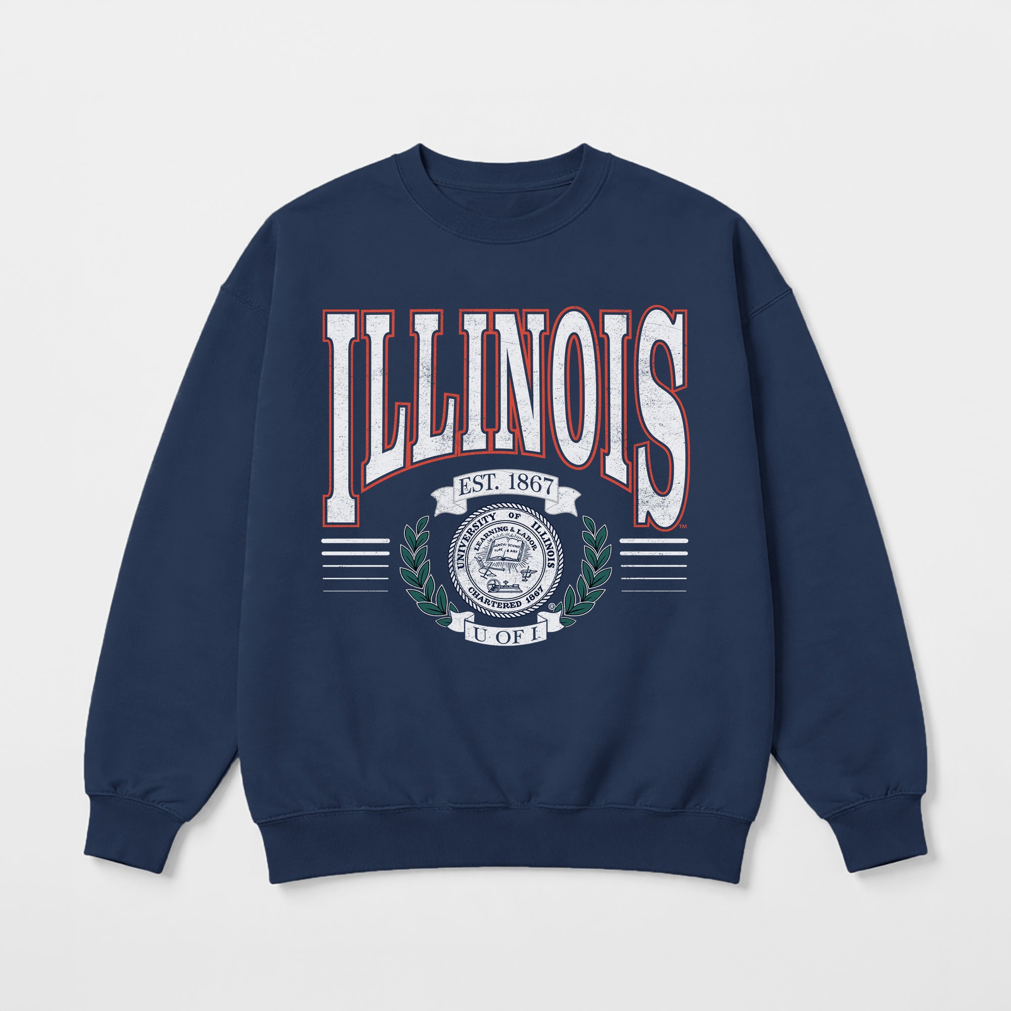 ILLINOIS FIGHTING ILLINI HONOR BOUND PREMIUM FLEECE CREWNECK PULLOVER
