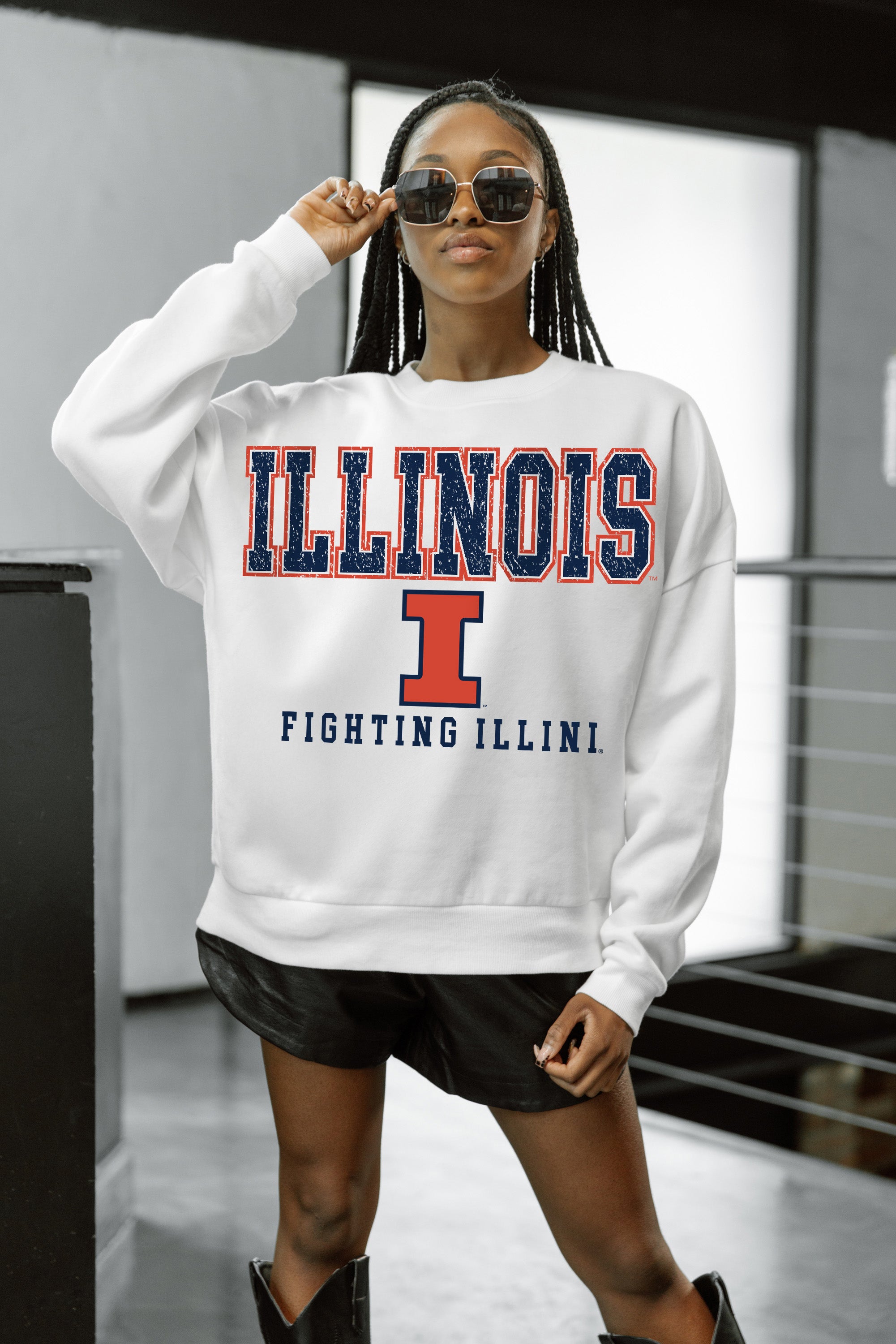 ILLINOIS FIGHTING ILLINI Freestyle Fleece Drop-Shoulder Pullover