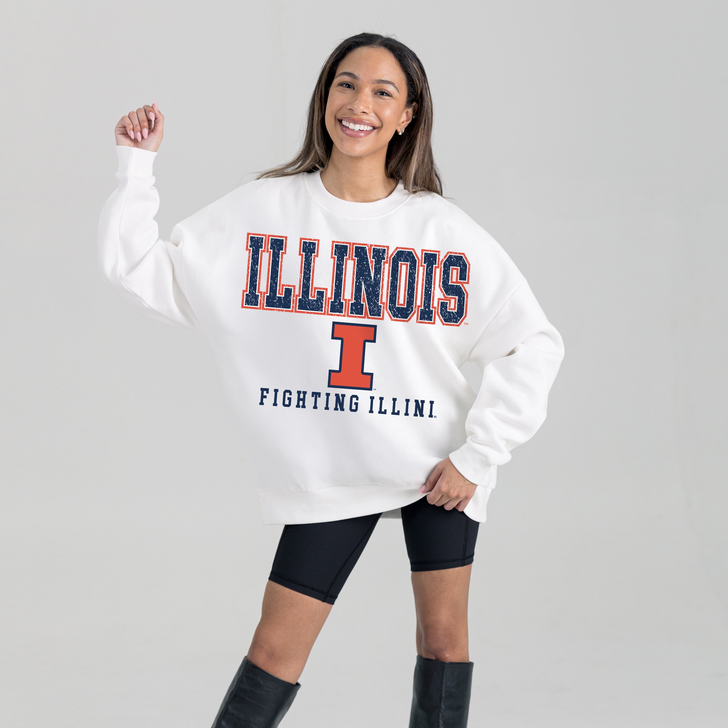 ILLINOIS FIGHTING ILLINI Freestyle Fleece Drop-Shoulder Pullover