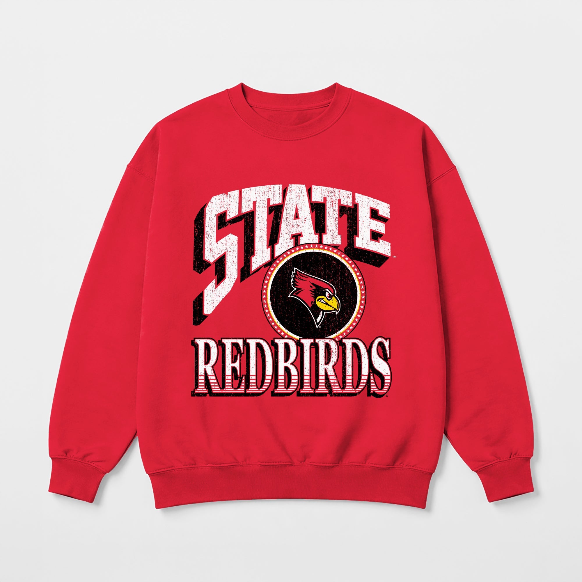 ILLINOIS STATE REDBIRDS MAIN CHARACTER PREMIUM FLEECE DROP SHOULDER CREWNECK PULLOVER