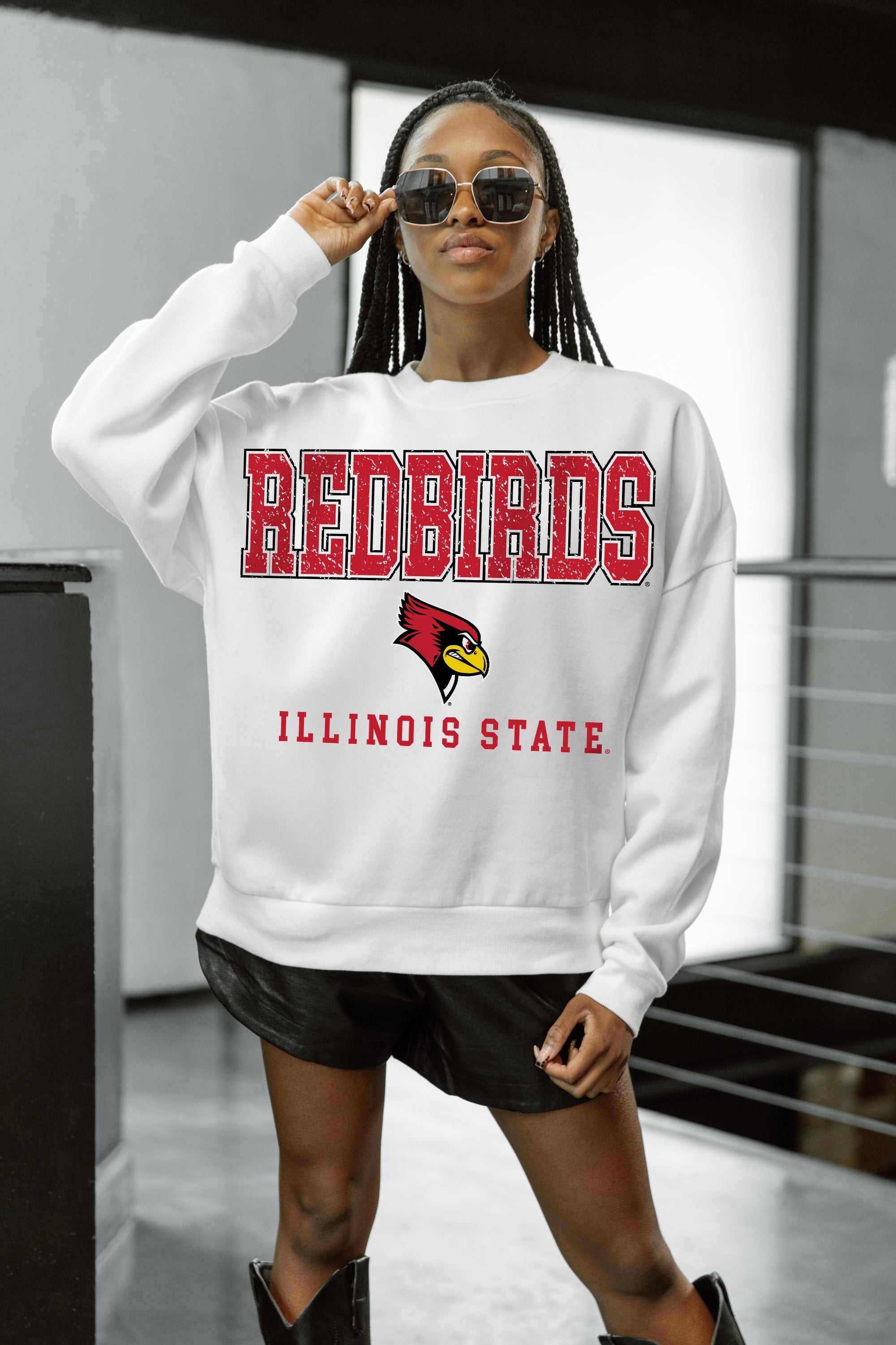 ILLINOIS STATE REDBIRDS FREESTYLE PREMIUM FLEECE CREWNECK PULLOVER