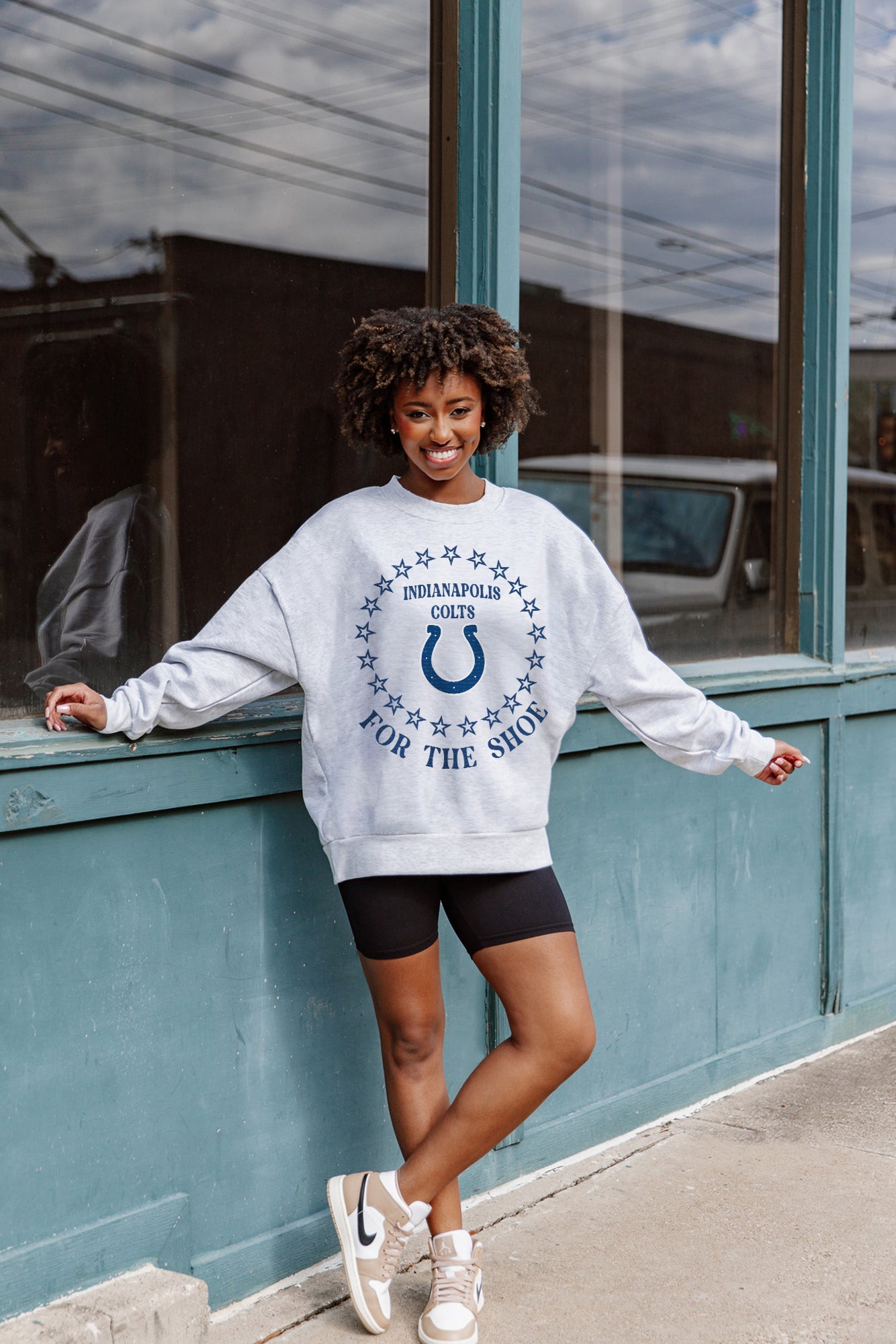 INDIANAPOLIS COLTS SUPERSTAR PREMIUM FLEECE DROP SHOULDER CREWNECK PULLOVER