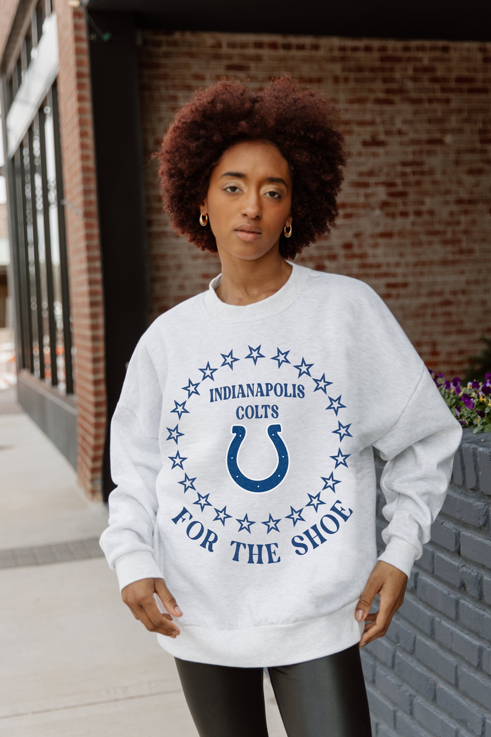 INDIANAPOLIS COLTS SUPERSTAR PREMIUM FLEECE DROP SHOULDER CREWNECK PULLOVER