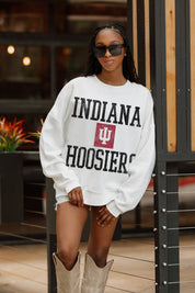 INDIANA HOOSIERS FAIR CATCH PREMIUM FLEECE DROP SHOULDER CREWNECK PULLOVER