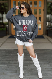INDIANA HOOSIERS WILD TAILGATE PREMIUM FLEECE DROP SHOULDER CREWNECK PULLOVER