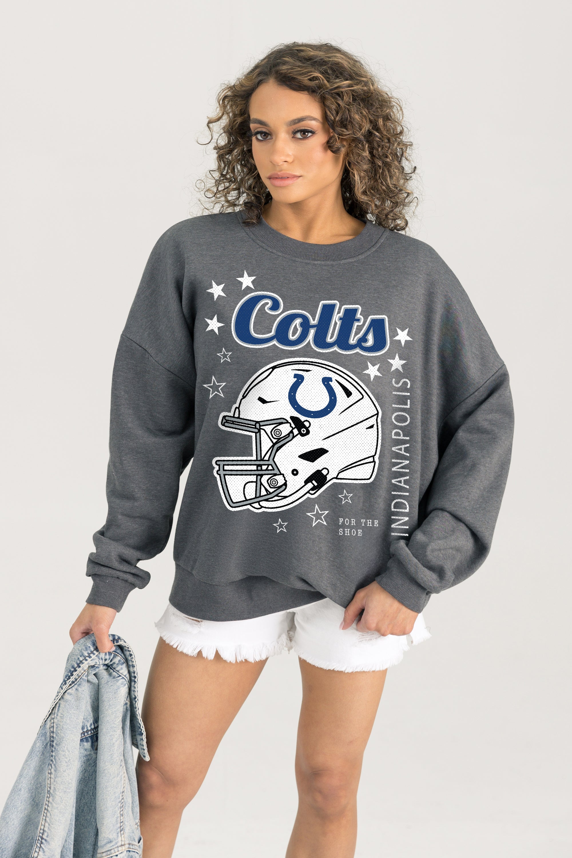 INDIANAPOLIS COLTS READY TO RUMBLE PREMIUM FLEECE DROP SHOULDER CREWNECK PULLOVER