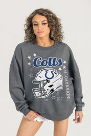 INDIANAPOLIS COLTS READY TO RUMBLE PREMIUM FLEECE DROP SHOULDER CREWNECK PULLOVER