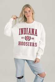 INDIANA HOOSIERS TIMELESS TRIUMPH PREMIUM FLEECE DROP SHOULDER CREWNECK PULLOVER